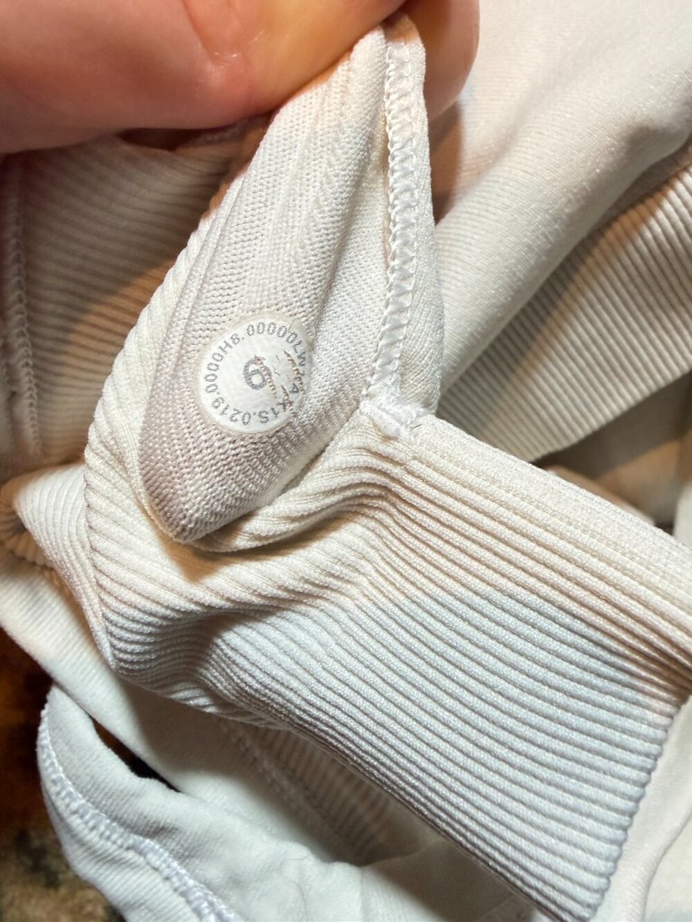 Lululemon White Ribbed Tank Top Built in Bra - Picture 3 of 8